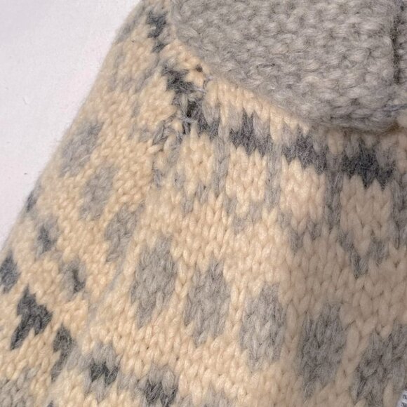 Vintage Genuine Cowichan Hand Knit Full Zip Fair Isle Wool Sweater M - Picture 5 of 16